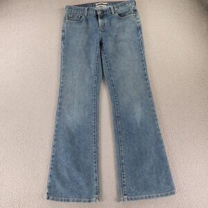 Tommy Hilfiger Jeans Womens 8 Blue Cotton Low Rise Flare Denim Casual Pant 32x33